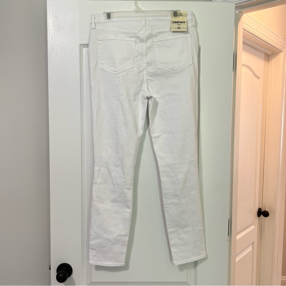 L’AGENCE White Distressed High Line Skinny High Rise Jeans *NWT* - Picture 6 of 14